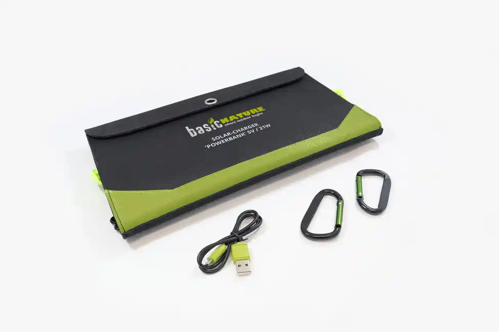 Solární nabíječka BasicNature Powerbank 5V / 21W Výprodej