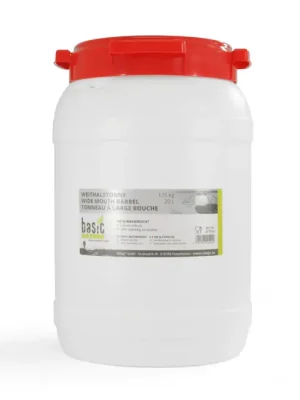 Oblíbený BasicNature Sud se širokým hrdlem bílý 20 l