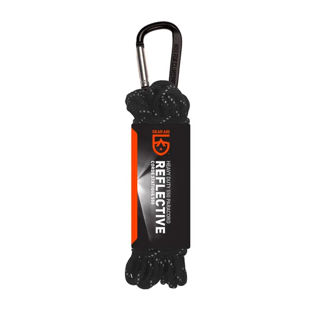 GearAid Paracord 550‘ 9 m černý reflexní Aktuální