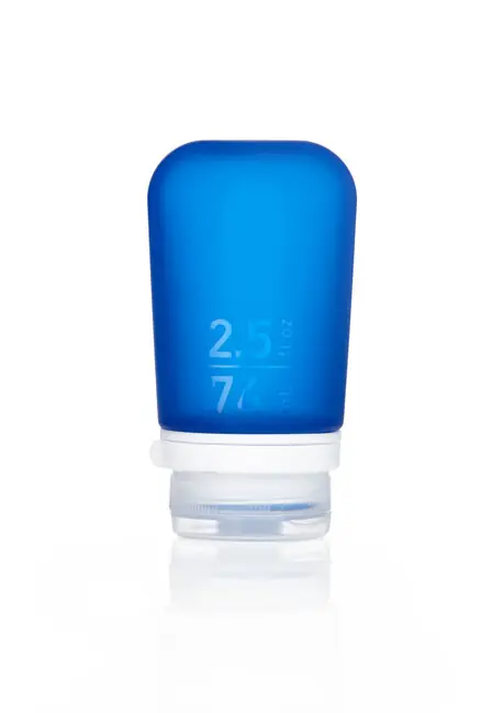 humangear GoToob+ Silikonová cestovní láhev / nádoba ‘ 74 ml tmavě modrá Víkendová Akce