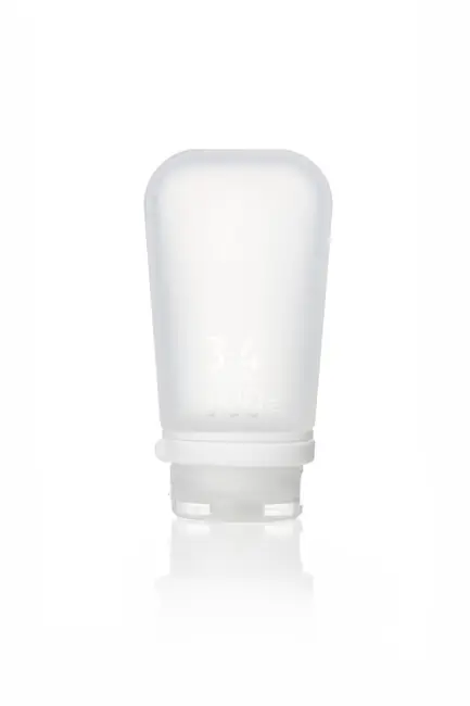 Hit Sezóny humangear GoToob+ Silikonová cestovní láhev/hrnek 100 ml čirá