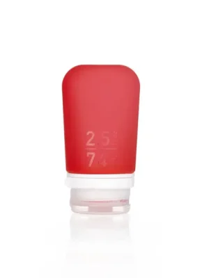 humangear GoToob+ Silikonová cestovní láhev / nádoba 74 ml červená Dokud Zásoby Vydrží