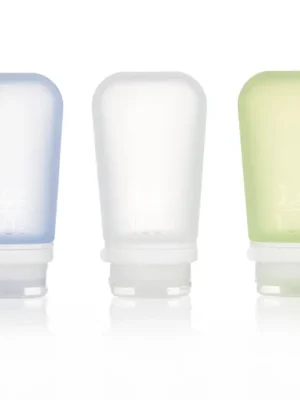 humangear GoToob+ Silikonová cestovní láhev/kabelka 3 100 ml transparentní/zelená/modrá Cenově Výhodný