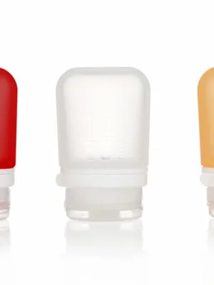 Nakupujte Hned humangear GoToob+ Silikonová cestovní láhev / kontejner Balení 3 ks 53 ml transparentní/červená/oranžová