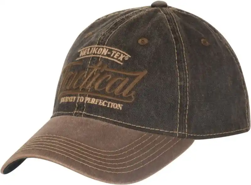 Helikon-Tex Taktická snapback čepice - Dirty Washed Cotton - Dirty Washed Black / Dirty Washed Brown D Poslední Šance