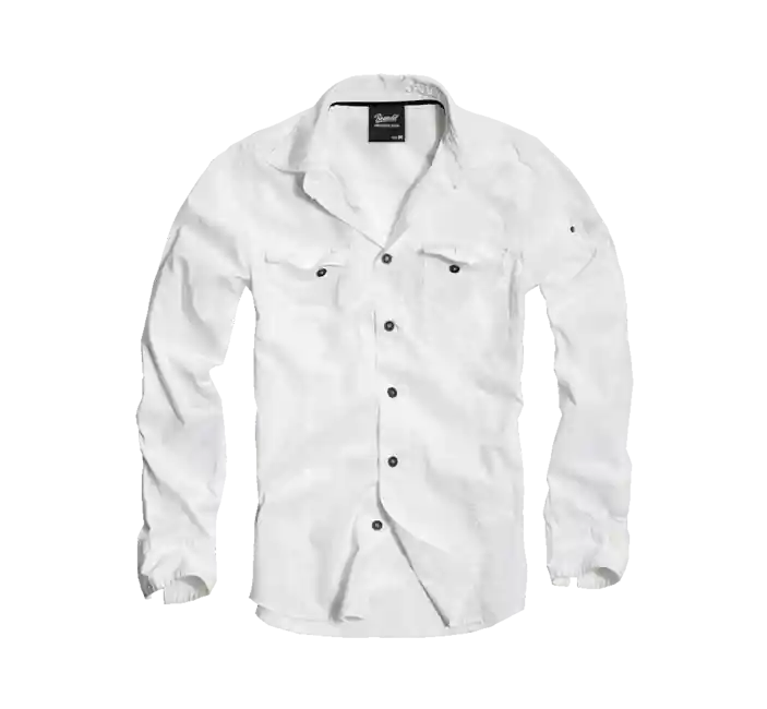 Košile Brandit Slim Fit s dlouhým rukávem, bílá Autentický
