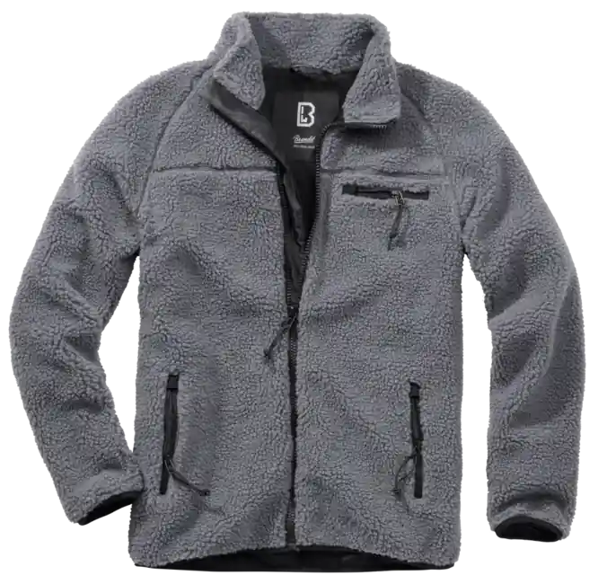 Fleecová bunda Brandit Teddyfleece, antracitová Levný
