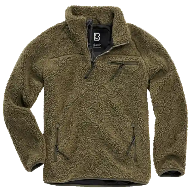 Fleecová bunda Brandit Teddyfleece Troyer, olivová Odeslání Ihned