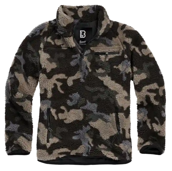 Brandit fleecová bunda Teddyfleece Troyer, darkcamo Levný