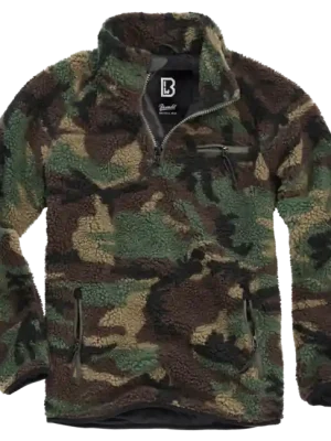 Finální Výprodej Fleecová bunda Brandit Teddyfleece Troyer, lesní barva