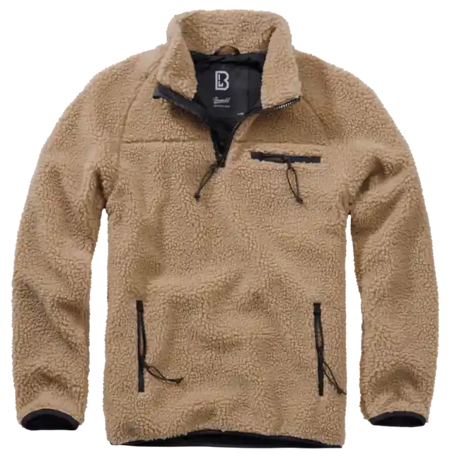 Nová Kolekce Fleecová bunda Brandit Teddyfleece Troyer, velbloudí barva