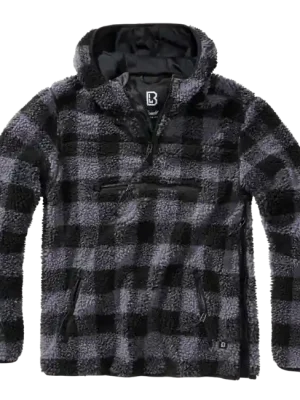 Zlevněný Brandit fleecový svetr Teddyfleece Worker, černá/šedá