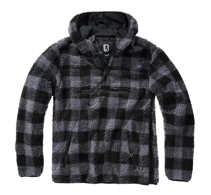 Zlevněný Brandit fleecový svetr Teddyfleece Worker, černá/šedá