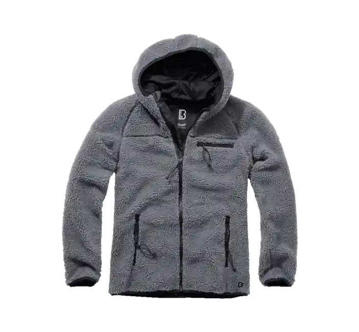 Brandit fleecová bunda s kapucí Teddyfleece Worker, antracitová Originální