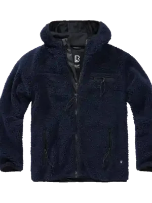 Brandit fleecová bunda s kapucí Teddyfleece Worker, tmavě modrá Dokud Zásoby Vydrží