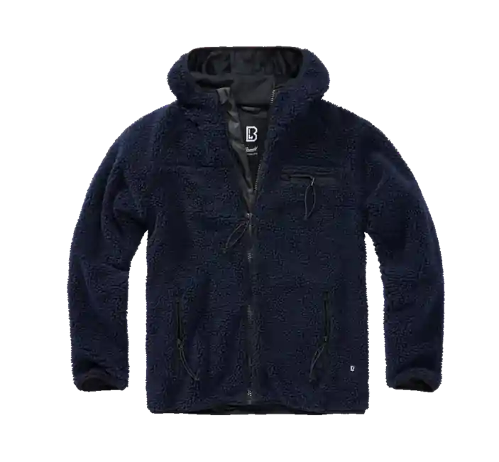 Brandit fleecová bunda s kapucí Teddyfleece Worker, tmavě modrá Dokud Zásoby Vydrží
