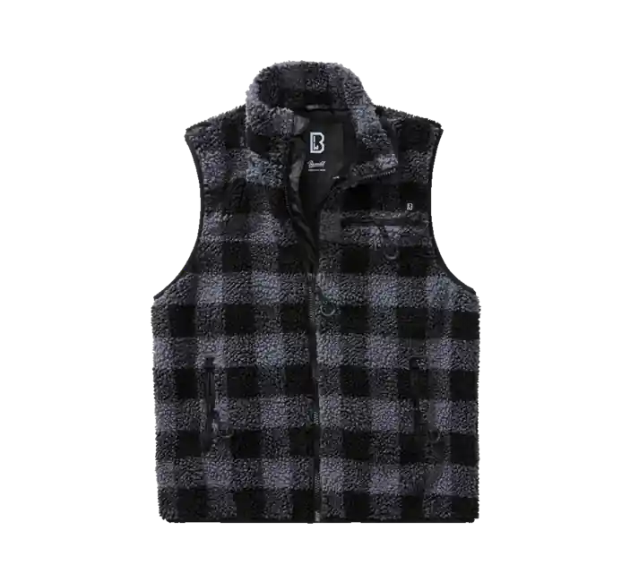 Hit Sezóny Fleecová vesta Brandit Teddyfleece, černá/šedá