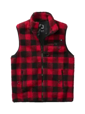 Expresní Doručení Fleecová vesta Brandit Teddyfleece, červená/černá