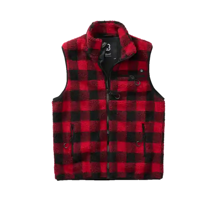 Expresní Doručení Fleecová vesta Brandit Teddyfleece, červená/černá