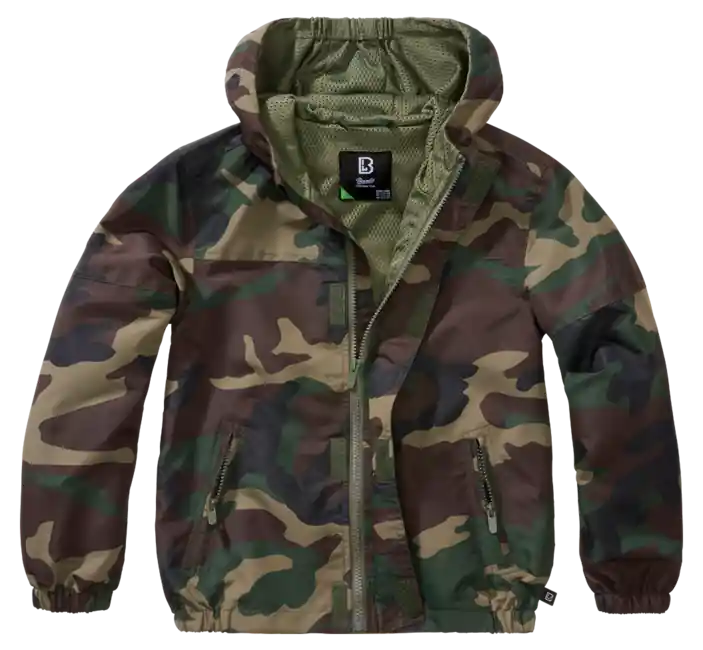 Vrácení Zdarma Brandit Dětská letní větrovka se zipem, woodland
