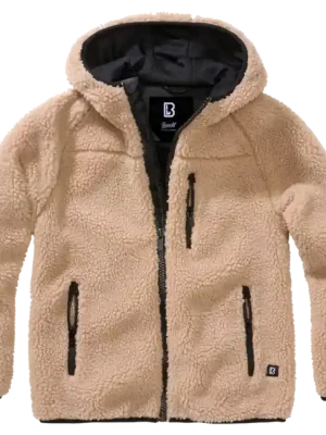 Dětská bunda Brandit Teddyfleece s kapucí, velbloudí barva Omezená Nabídka