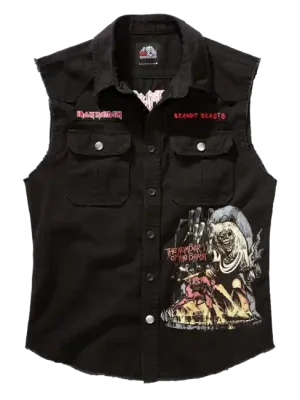 Brandit Iron Maiden Vintage tričko bez rukávů NOTB, černé Zlevněný