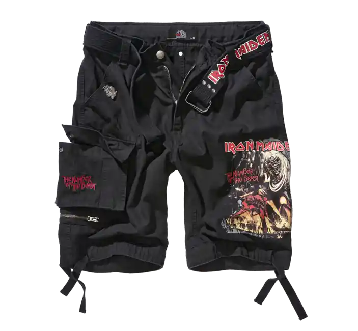Brandit Iron Maiden Savage shorts The Number of The Beast black edition, černá barva Nejprodávanější