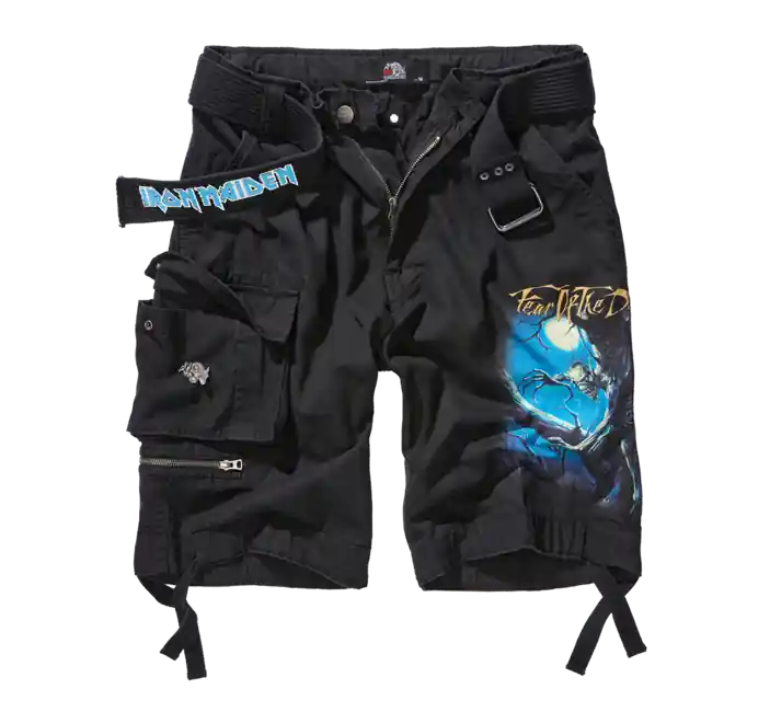 Brandit Iron Maiden Savage Shorts Fear of the Dark, černá Rychlé Dodání