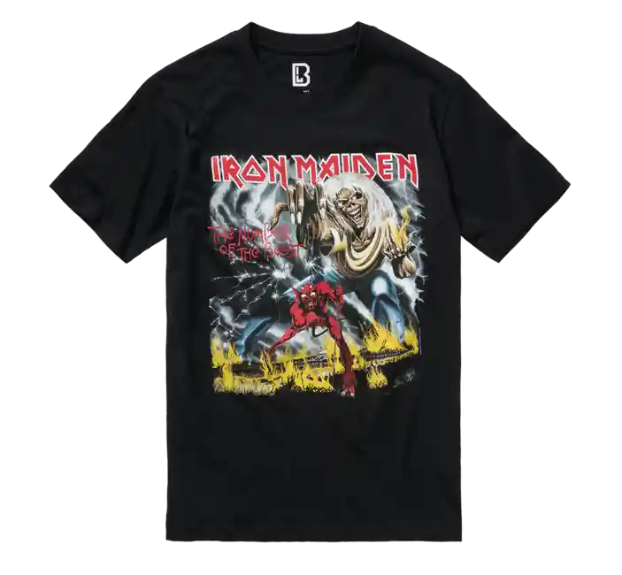 Levný Brandit Iron Maiden tričko Number of the Beast II, černé
