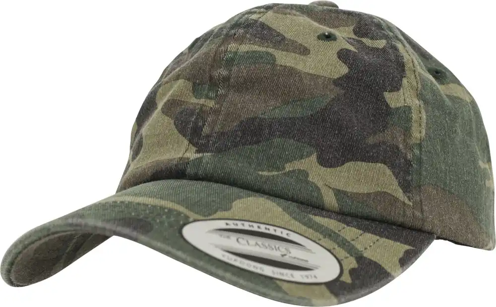 Must-Have Kšiltovka Brandit Low Profile Camo se sepraným efektem, woodland