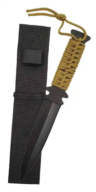 Zlevněný Vrhací nůž s olivovým parakordem BC, čierny