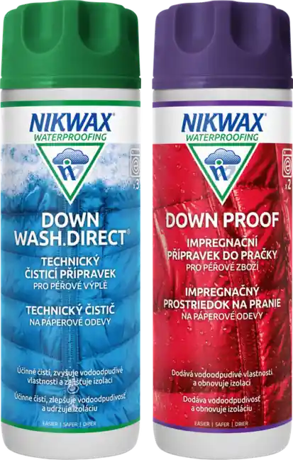 Nikwax 2 ks sada Twin Down Wash.Direct / Down Proof 300 ml Omezená Nabídka