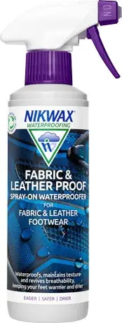 Nikwax impregnační prostředek s houbičkou ve spreji, kůže a kombinovaná obuv Fabric & Leather Proof Spray 300ml Rychlé Dodání