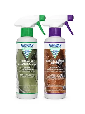 Nejlepší Volba Nikwax 2 ks sada Twin Nubuck & Suede Spray / Gelový sprej na čištění obuvi 300 ml