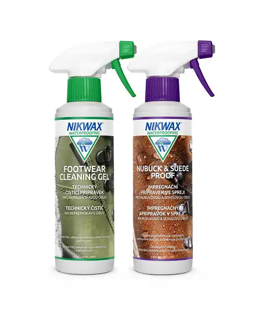 Nejlepší Volba Nikwax 2 ks sada Twin Nubuck & Suede Spray / Gelový sprej na čištění obuvi 300 ml
