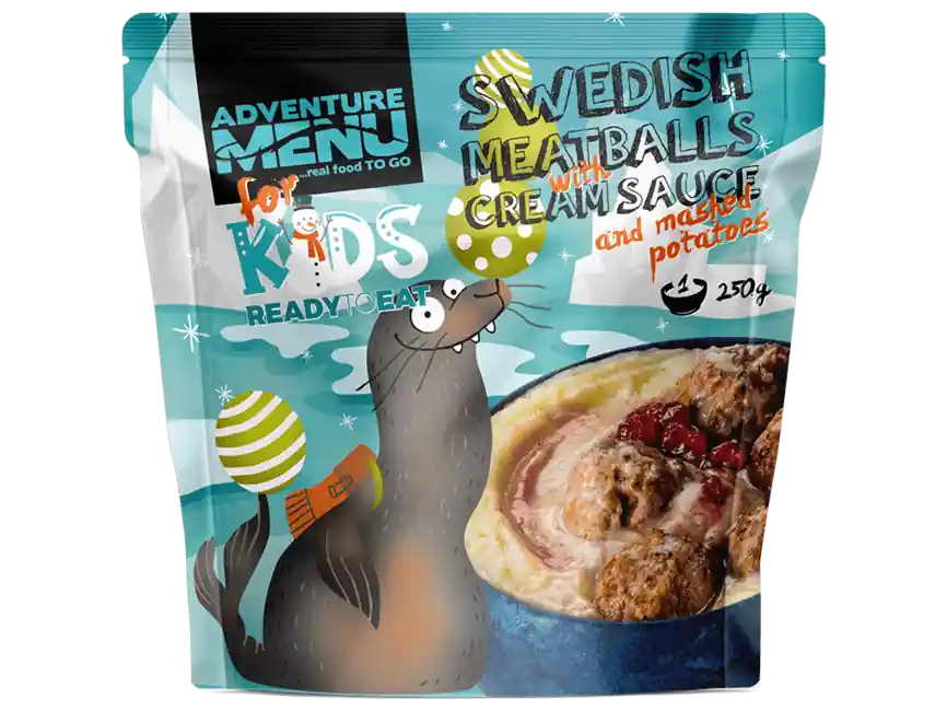 Adventure menu Švédské masové kuličky s krémovou omáčkou a bramborovou kaší, 250g Originální