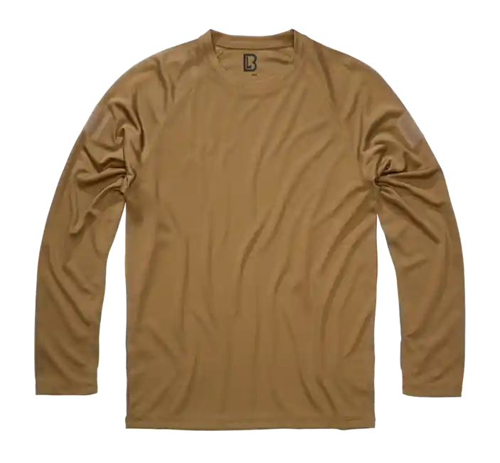 Originální Brandit Pánské rychleschnoucí tričko s dlouhým rukávem Quick Dry, camel