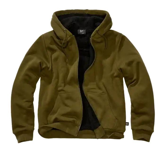 Nakupujte Hned Brandit Pánská mikina s teplou podšívkou Sweatjacket Teddylining, olivová