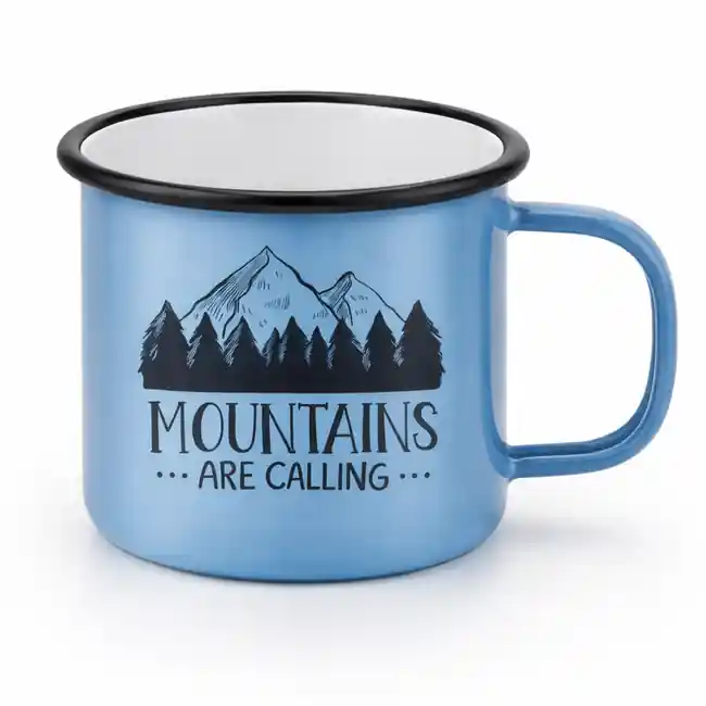 WARAGOD Mountains Are Calling outdoorový hrnek 355 ml, světle modrá Aktuální