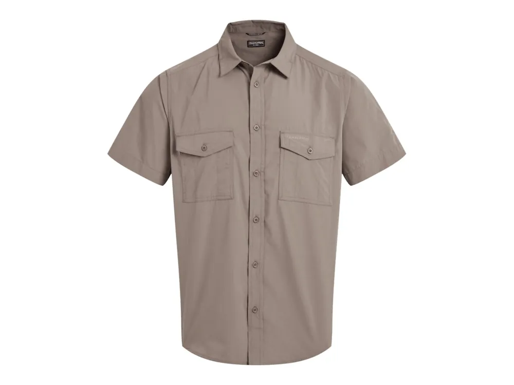 Craghoppers Men‘s Kiwi II Short Sleeved Shirt, Pebble - pánská košile Finální Výprodej