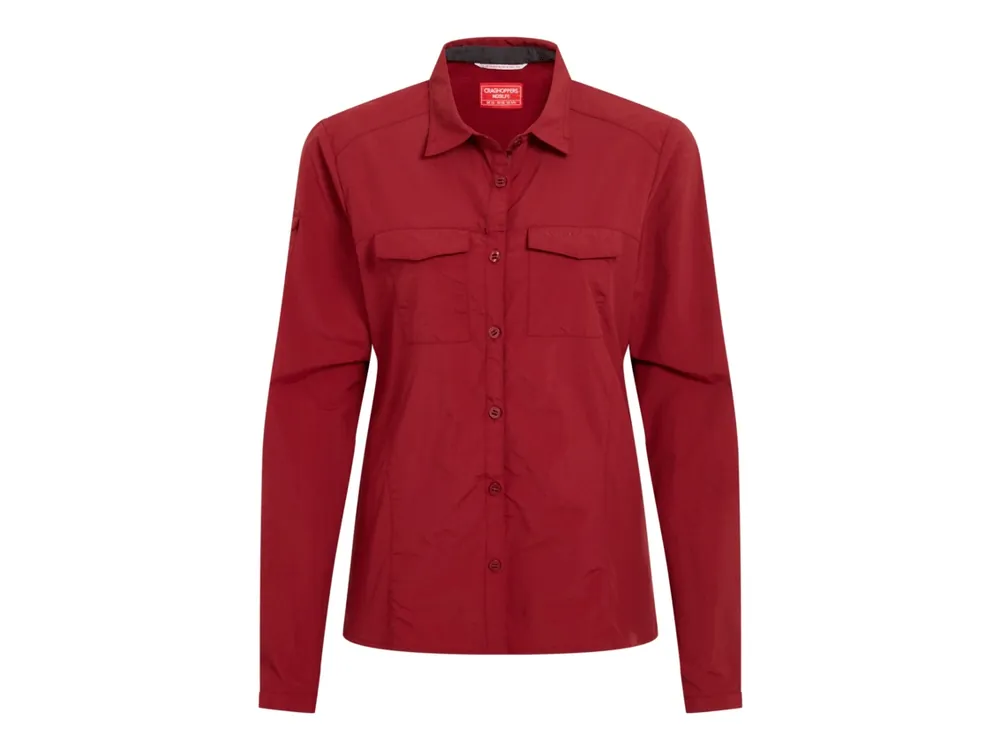 Pouze Dnes Craghoppers Wmns NosiLife Adventure LS Shirt III, Riad Red - dámská košile