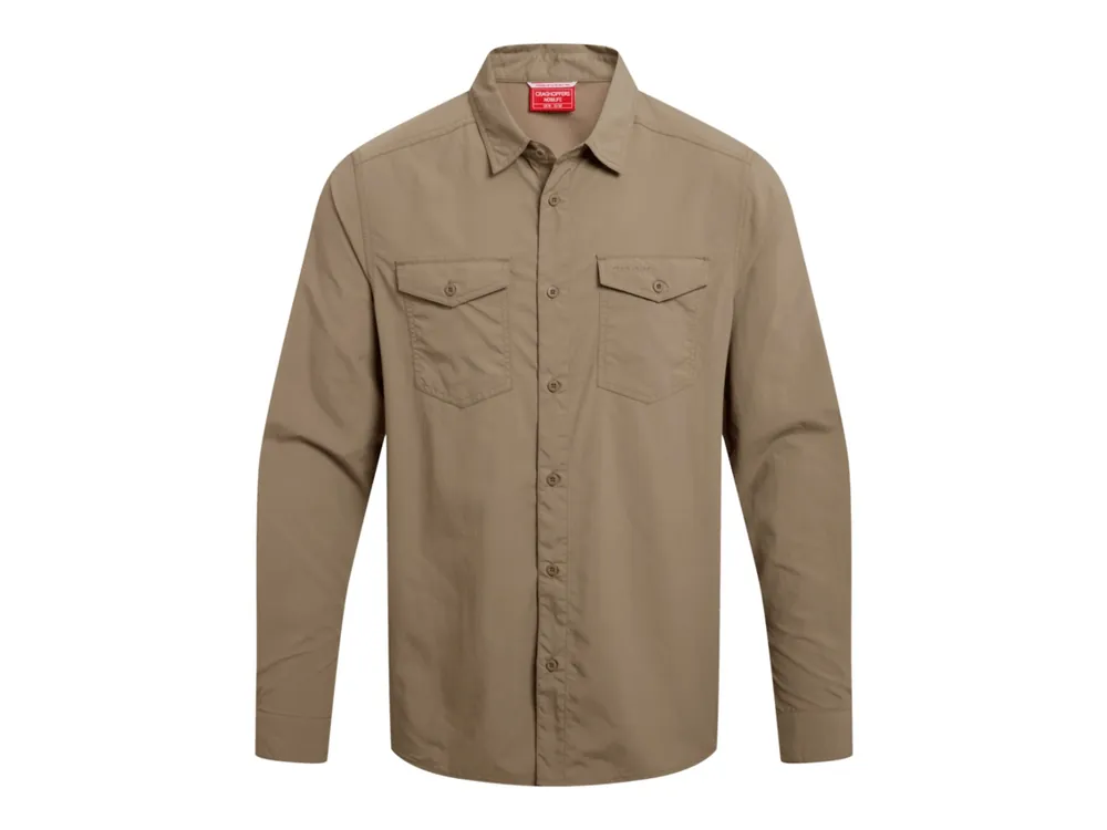 Craghoppers NosiLife Loukkos Long Sleeved Shirt, Pebble - pánská košile Časově Omezené
