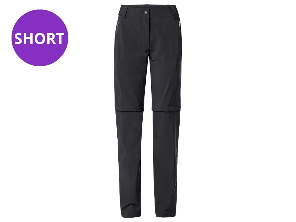 Sezónní Sleva Vaude Womens Farley Stretch ZO T-Zip Pants II SHORT, black - dámské kalhoty