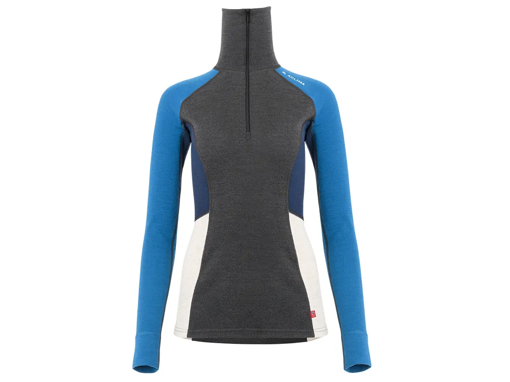 Horká Nabídka Aclima WarmWool Polo Women, Marengo/Corsair/Beige Mel./NavyBlazer