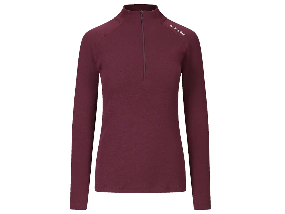 Časově Omezené Aclima WarmWool Mock Neck w/zip Women, Fig - dámské funkční triko