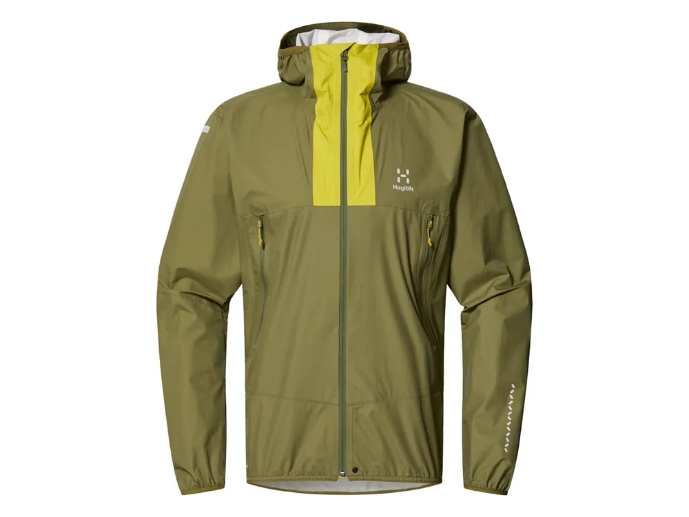 Haglöfs L.I.M Proof Jacket Men, Olive Green/Aurora - minimalistická nepromok bunda Poslední Šance