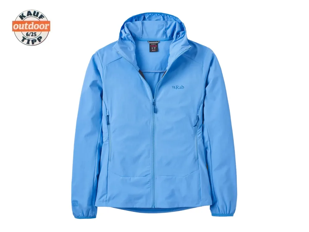 Rab Women‘s Borealis Hooded Jacket, bluebird - dámská softshellová bunda Vrácení Zdarma
