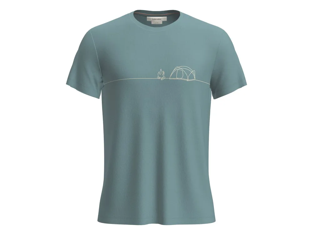 Hit Sezóny Icebreaker Core T-Shirt Single Line Camp, Blue Ash - pánské tričko