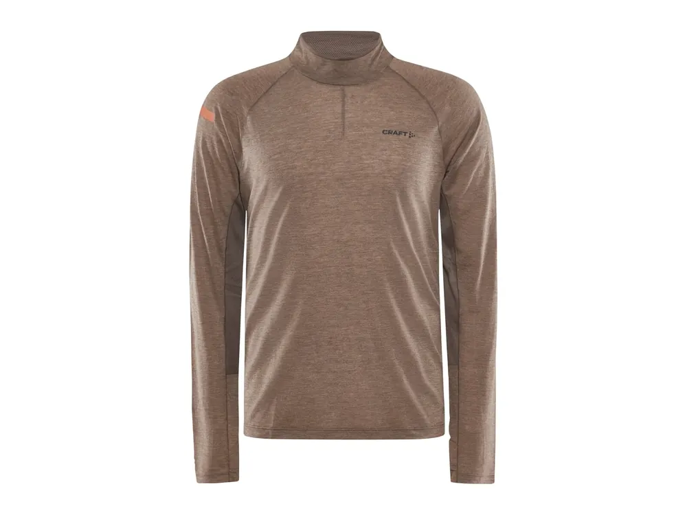 Cenová Bomba Craft ADV SubZ Wool LS Tee 2 M, Dark Clay Melange - lehké pánské triko