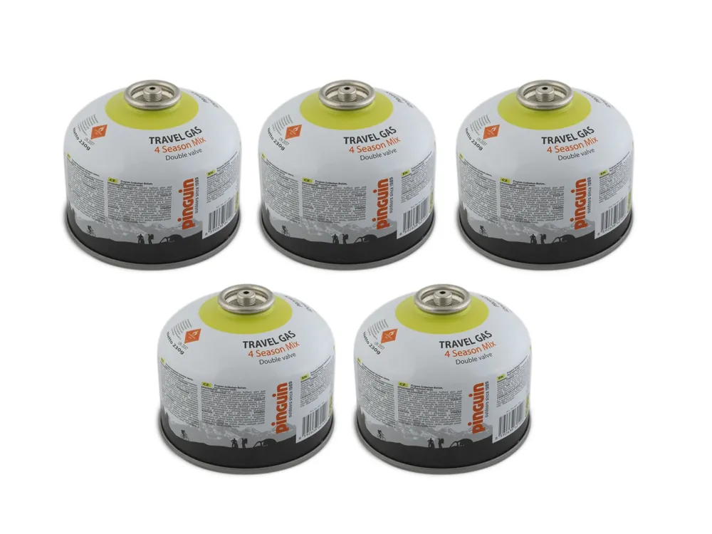 Set 5x Pinguin Travel Gas 230g - plynová kartuše šroubovací Výprodej